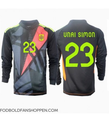 Spanien Unai Simon #23 Målmand Udebanetrøje EM 2024 Langærmet